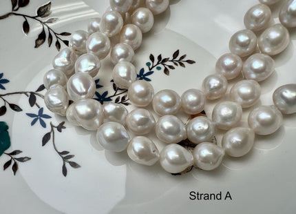 10-11mm AAAA Very Rare Natural White Freshwater Edison Baroque Pearls Top Quality Super High Luster White Baroque Pearls 33-35 Beads #P2904