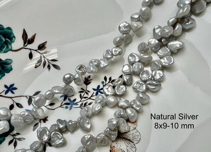 6x11 mm AAA Natural Silver Or White Keshi Freshwater Pearl Beads Top Drilled Keshi Pearls Rare Dancing Cultured Freshwater Pearls #1453