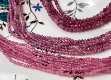 2mm 2.5mm OR 3.5mm Natural Pink Micro Faceted Round Tourmaline Gemstone Beads Tiny Pink Tourmaline Loose Beads #2051