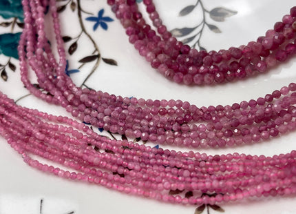 2mm 2.5mm OR 3.5mm Natural Pink Micro Faceted Round Tourmaline Gemstone Beads Tiny Pink Tourmaline Loose Beads #2051
