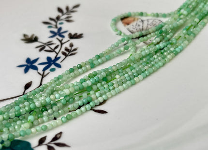 2mm 3mm 4mm AAA Natural Faceted Round Chrysoprase Gemstone Beads Genuine Green Chrysoprase Beads 15.5 Inches #2053