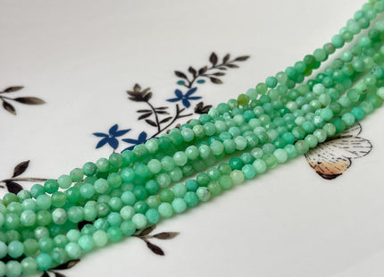 2mm 3mm 4mm AAA Natural Faceted Round Chrysoprase Gemstone Beads Genuine Green Chrysoprase Beads 15.5 Inches #2053