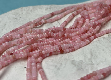 1x2.5mm Faceted Rondelle Tiny Pink Opal Gemstone Beads 15.5 Inches Strand #4676