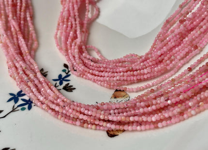 2 mm 3 mm Tiny Natural Pink Opal Gemstone Beads Faceted Round Shape 15.5 Inches Stand #4677