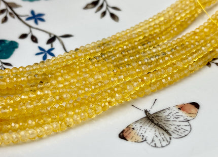 2.5X3.5-4 mm Faceted Rondelle Citrine Gemstone Beads Genuine 15 Inches #4678