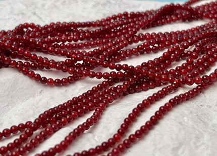 2mm 3mm 4mm Smooth Round Red Carnelian Gemstone Beads 16 Inches Strand #4679