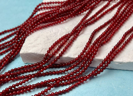 2mm 3mm 4mm Smooth Round Red Carnelian Gemstone Beads 16 Inches Strand #4679