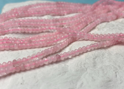 WHOLESALE 3x4mm 4x6mm AAA Natural Color Faceted Rondelle Rose Quartz Gemstone Beads Natural Pink Micro Faceted Rose Quartz #2242
