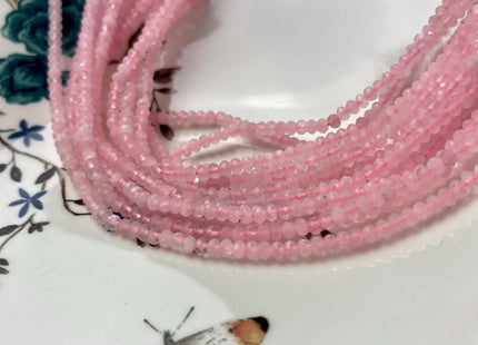 WHOLESALE 3x4mm 4x6mm AAA Natural Color Faceted Rondelle Rose Quartz Gemstone Beads Natural Pink Micro Faceted Rose Quartz #2242