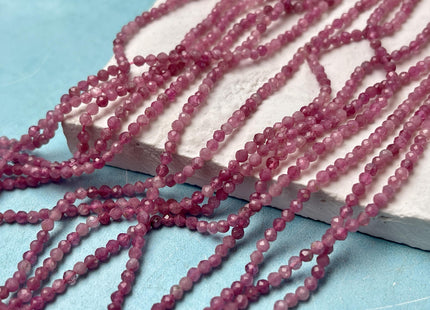 2mm 2.5mm OR 3.5mm Natural Pink Micro Faceted Round Tourmaline Gemstone Beads Tiny Pink Tourmaline Loose Beads #2051