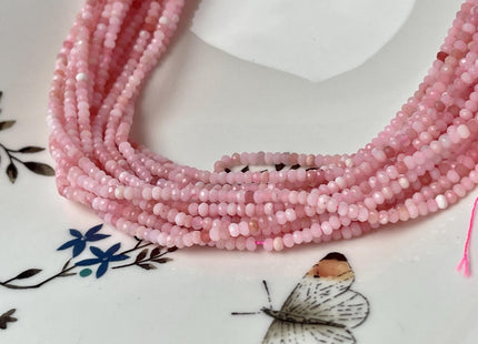 1x2.5mm Faceted Rondelle Tiny Pink Opal Gemstone Beads 15.5 Inches Strand #4676