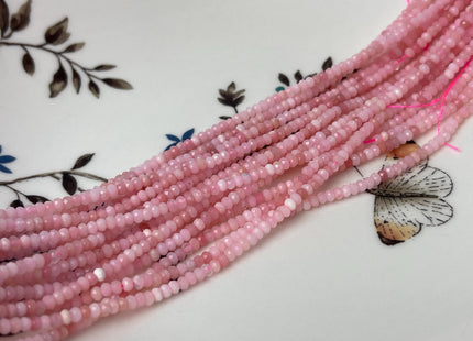 1x2.5mm Faceted Rondelle Tiny Pink Opal Gemstone Beads 15.5 Inches Strand #4676