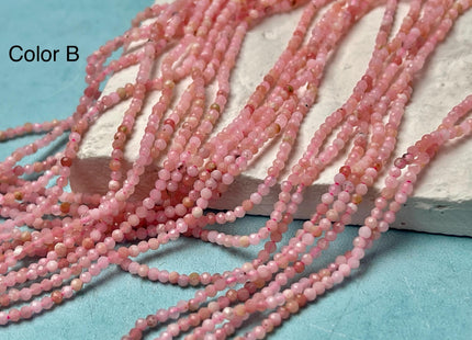 2 mm 3 mm Tiny Natural Pink Opal Gemstone Beads Faceted Round Shape 15.5 Inches Stand #4677
