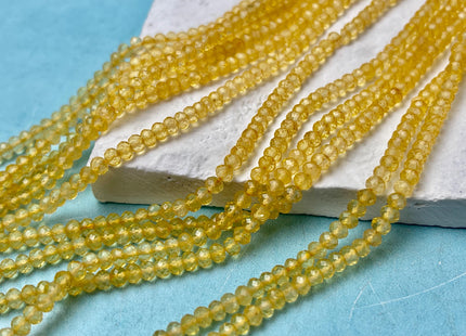 2.5X3.5-4 mm Faceted Rondelle Citrine Gemstone Beads Genuine 15 Inches #4678