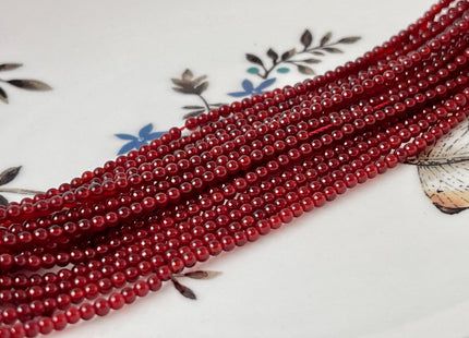 2mm 3mm 4mm Smooth Round Red Carnelian Gemstone Beads 16 Inches Strand #4679