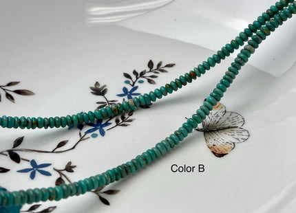 4 mm 100% Natural Smooth Rondelle Turquoise Gemstone Beads Multi Turquoise Blue Green Color Beads 16 Inches #4684