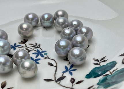 ONE Piece Rare AAA 12-13 mm Top Quality High Luster Half Drilled Gray Color Edison Freshwater Pearls Genuine Cultured Edison Pearl #P2915