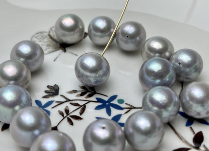 ONE Piece Rare AAA 12-13 mm Top Quality High Luster Half Drilled Gray Color Edison Freshwater Pearls Genuine Cultured Edison Pearl #P2915