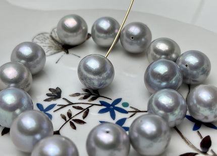 ONE Piece Rare AAA 12-13 mm Top Quality High Luster Half Drilled Gray Color Edison Freshwater Pearls Genuine Cultured Edison Pearl #P2915
