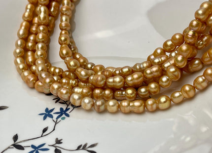 7x10-13 mm Peanut Shape Champagne Gold Color Freshwater Pearl Beads Genuine Very Rare Freshwater Baroque Peanut Pearl #P2917