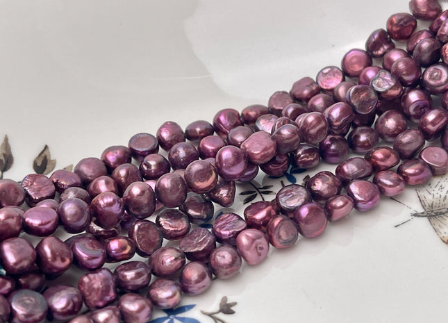 8 mm Burgundy Purple Nugget Freshwater Pearl Beads Genuine Burgundy Freshwater Large Pearl Nugget Pearls 52-27 Beads #P2920