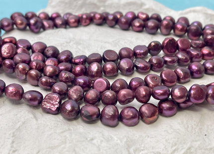 8 mm Burgundy Purple Nugget Freshwater Pearl Beads Genuine Burgundy Freshwater Large Pearl Nugget Pearls 52-27 Beads #P2920