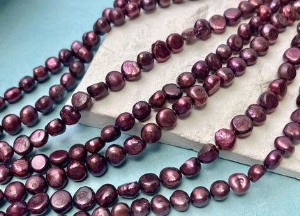 8 mm Burgundy Purple Nugget Freshwater Pearl Beads Genuine Burgundy Freshwater Large Pearl Nugget Pearls 52-27 Beads #P2920