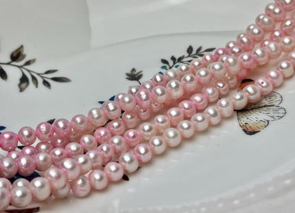 6-6.5 mm AA Baby Pink Color Potato Freshwater Pearl Beads Genuine Light Baby Pink Freshwater Pearls 68-72 Beads #P2921