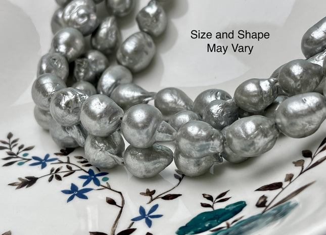 12-15 mm Jumbo Gray Baroque Freshwater Pearl Beads Cultured Gray Baroque Genuine Freshwater Baroque Pearls #P2933