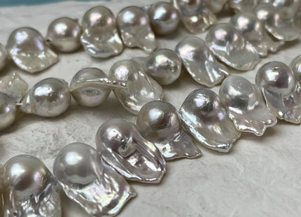 12-13x20 mm AAA Natural White Freshwater Baroque Pearl Genuine High Luster Top Drilled Baroque Pearl Beads 15-32 Beads #P2934
