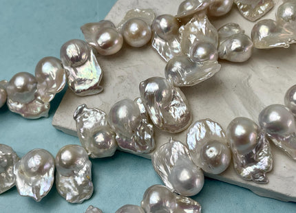 12-13x20 mm AAA Natural White Freshwater Baroque Pearl Genuine High Luster Top Drilled Baroque Pearl Beads 15-32 Beads #P2934