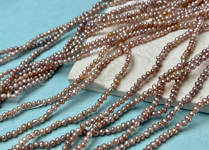 2-2.5 mm AA Natural White OR Mauve Pink Tiny Potato Pearl Genuine Freshwater Seed Pearl Beads #P2928