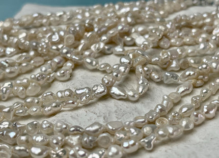 3.5-4x5mm Natural White Keshi Rice Nugget Freshwater Pearl Beads Genuine Freshwater Tiny Keshi Nugget Pearls B Grade #P2937