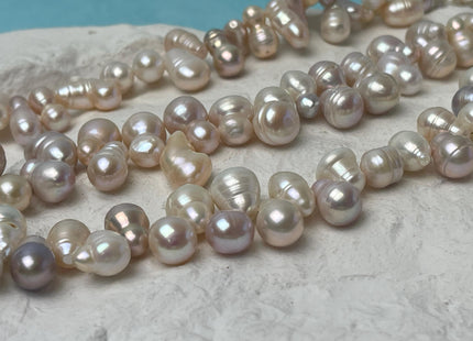 8-10x10-15 mm Natural Mixed White and Pink Color Peanut Shape Top Drilled Freshwater Pearl Beads Genuine Peanut Freshwater Pearls #P2942