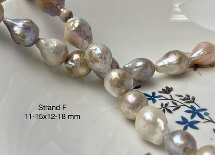 One-Of-A-Kind 12-21 mm AAA Large Hole Natural Mauve Pink Baroque Pearl Beads 2.2 mm Hole Natural Edison Pearl With Iridescent Color #P2946