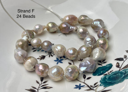 One-Of-A-Kind 12-21 mm AAA Large Hole Natural Mauve Pink Baroque Pearl Beads 2.2 mm Hole Natural Edison Pearl With Iridescent Color #P2946