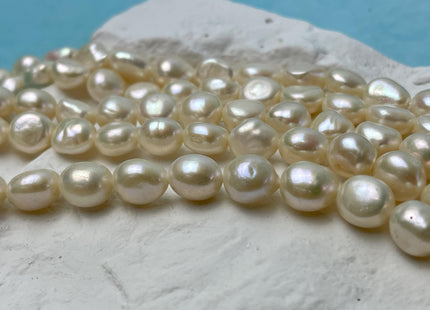 9x9-11 mm AAA Natural White High Luster Rice Nugget Freshwater Pearl Bead Genuine Natural White Nugget Freshwater Pearls 39-41 Beads #P2951