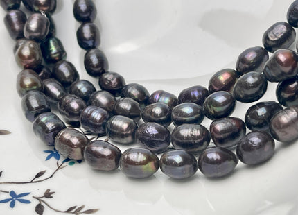 10-11x12-13 mm Dark Brown Peacock Color Freshwater Rice/Oval Pearls Genuine Freshwater Rice Pearl Beads #P2953