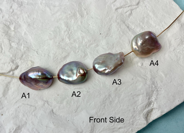 One-Of-A-Kind 17-19x23-25 mm AAA Large Hole Jumbo Natural Pink Mauve Baroque Pearl Hole Size 1.5mm Genuine High Luster Baroque Beads #P2956