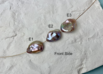 One-Of-A-Kind 17-19x23-25 mm AAA Large Hole Jumbo Natural Pink Mauve Baroque Pearl Hole Size 1.5mm Genuine High Luster Baroque Beads #P2956