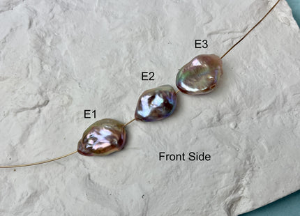 One-Of-A-Kind 17-19x23-25 mm AAA Large Hole Jumbo Natural Pink Mauve Baroque Pearl Hole Size 1.5mm Genuine High Luster Baroque Beads #P2956