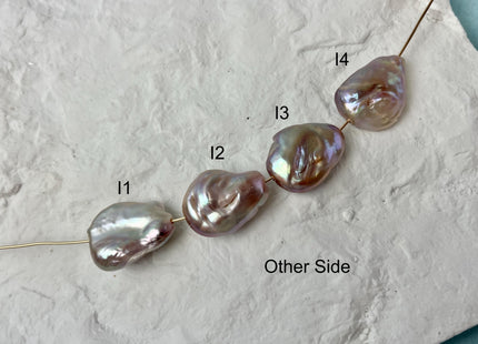 One-Of-A-Kind 17-19x23-25 mm AAA Large Hole Jumbo Natural Pink Mauve Baroque Pearl Hole Size 1.5mm Genuine High Luster Baroque Beads #P2956