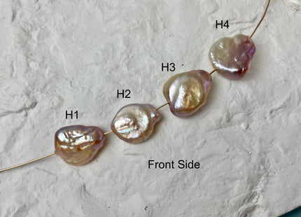 One-Of-A-Kind 17-19x23-25 mm AAA Large Hole Jumbo Natural Pink Mauve Baroque Pearl Hole Size 1.5mm Genuine High Luster Baroque Beads #P2956