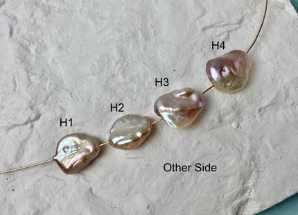 One-Of-A-Kind 17-19x23-25 mm AAA Large Hole Jumbo Natural Pink Mauve Baroque Pearl Hole Size 1.5mm Genuine High Luster Baroque Beads #P2956