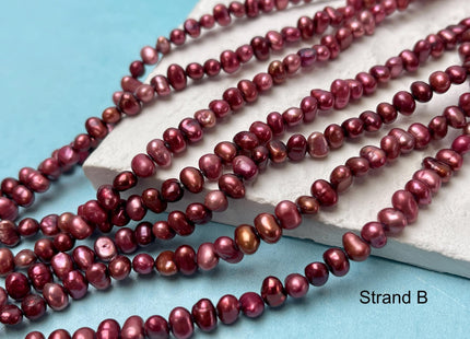 4-5 mm Rose Pink Color Potato Nugget Freshwater Pearl Beads Genuine Tiny Freshwater Pearls #P2957