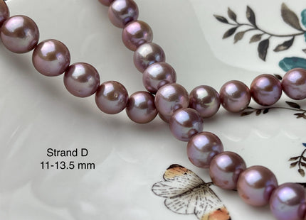 11-13.5mm AAAAA Very Rare Natural Multi Dark Mauve Pink Freshwater Baroque/Edison Pearl Beads High Luster Genuine Purple Edison Pearl #P2963