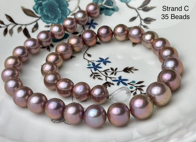 11-13.5mm AAAAA Very Rare Natural Multi Dark Mauve Pink Freshwater Baroque/Edison Pearl Beads High Luster Genuine Purple Edison Pearl #P2963