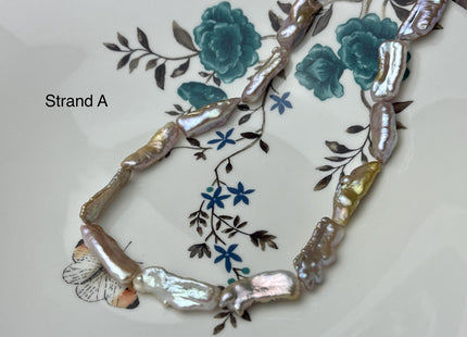 8-11x18-33 mm AAA Natural Mauve Pink Seaweed Biwa Stick Freshwater Pearl Beads Genuine High Luster Rare Biwa Keshi Freshwater Pearls #P2965