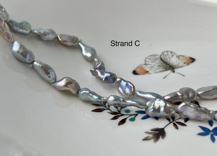 7-9x8-14 mm AAA Gray Color Keshi Nugget Freshwater Pearl Beads Very Rare Genuine Super High Luster Tiny Keshi Rice Nugget Pearls #P2968