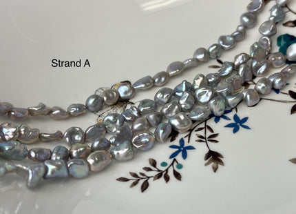 7-9x8-14 mm AAA Gray Color Keshi Nugget Freshwater Pearl Beads Very Rare Genuine Super High Luster Tiny Keshi Rice Nugget Pearls #P2968